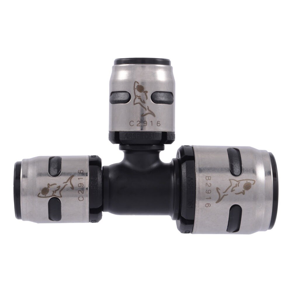SharkBite K454WP3 3/4 in x 1/2 in x 1/2 in EvoPEX Push-to-Connect Reducing Tee for PEX Plumbing (3 Pack) - 2