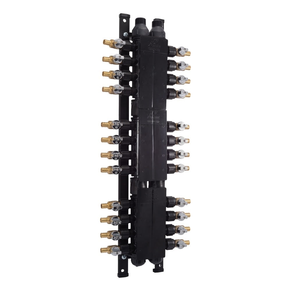 SharkBite RM22724 24-Port PEX Manifold with Brass Crimp Ball Valves, 3/4 in. Inlet x 1/2 in. Outlet