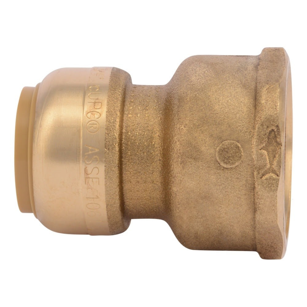 SharkBite U086LFA 3/4 in. x 1 in. Push-to-Connect Brass Water Softener FIP Adapter Fitting - 2