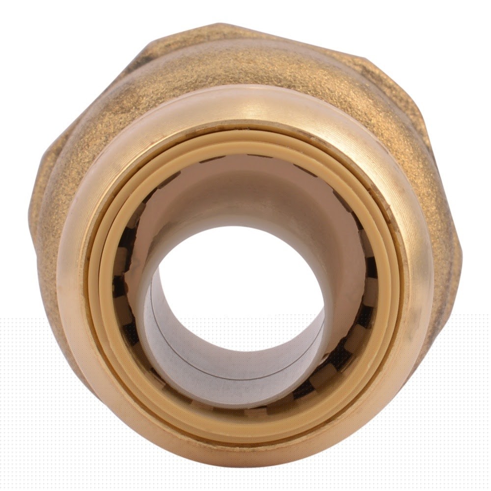 SharkBite U086LFA 3/4 in. x 1 in. Push-to-Connect Brass Water Softener FIP Adapter Fitting - 3