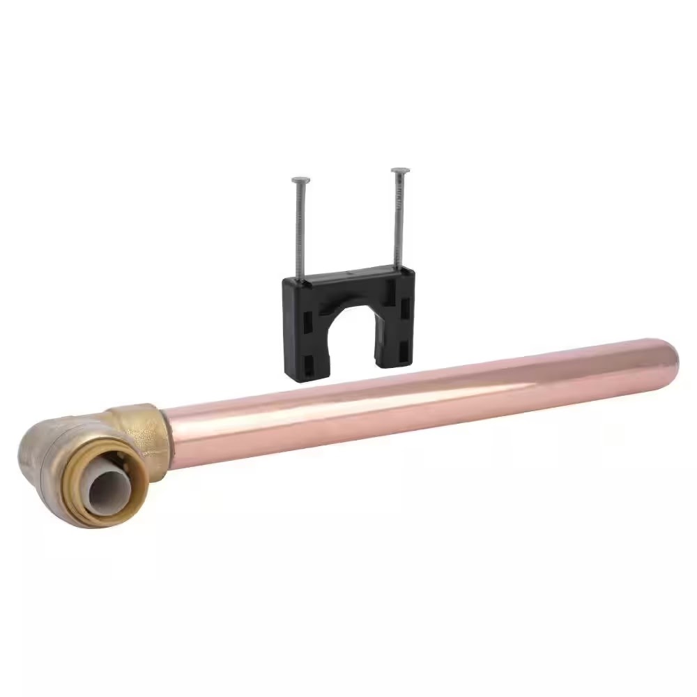 SharkBite U351LFA 1/2 in. Push-to-Connect x 8 in. Copper 90 Degree Stub-Out Elbow Fitting