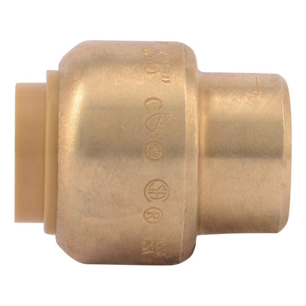 SharkBite U512LFA 3/8 in 1/2 in OD Push to Connect Brass End Stop Fitting - 2