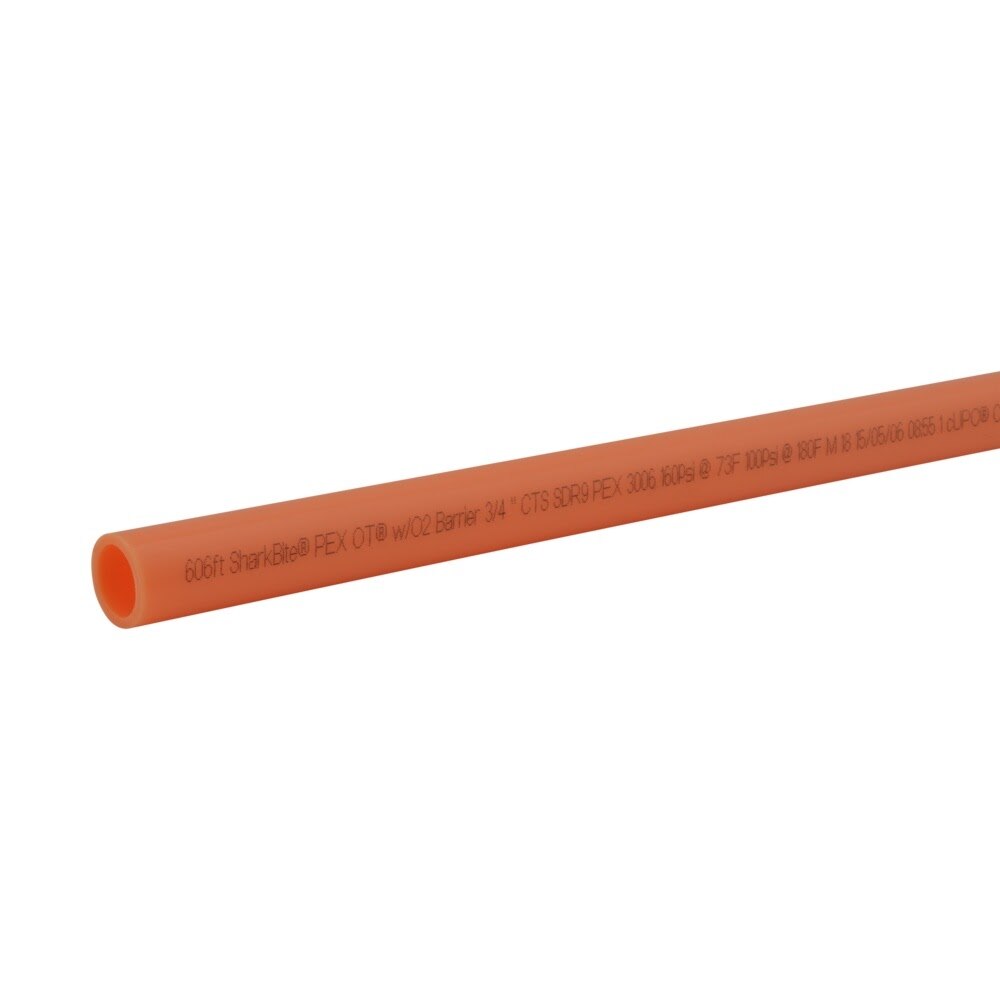 SharkBite U870O20 3/4 in x 20 ft Orange Oxygen Barrier PEX-C Pipe Stick for Radiant Heating
