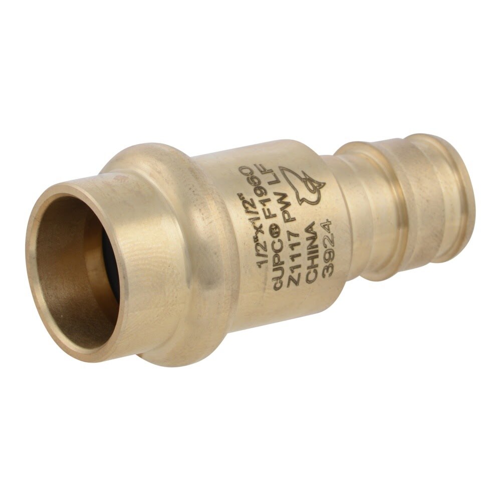 SharkBite UAB716LF 1/2 in. x 1/2 in. Brass Expansion PEX-a to Copper Press Adapter