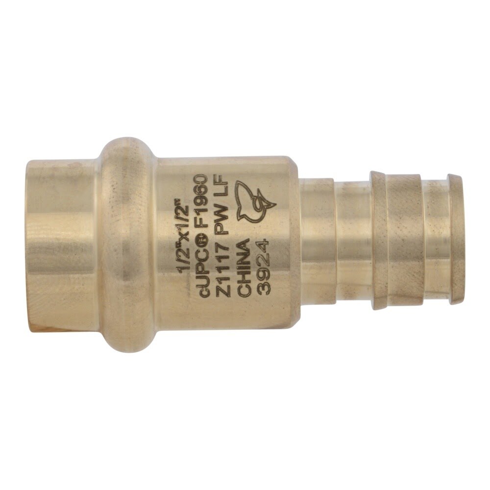SharkBite UAB716LF 1/2 in. x 1/2 in. Brass Expansion PEX-a to Copper Press Adapter - 3