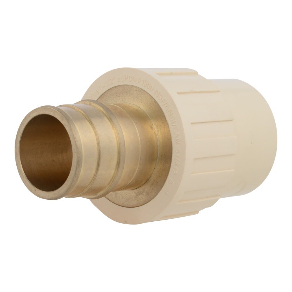 SharkBite UAB941LF 1-1/2 in PEX-A Brass Expansion x 1-1/2 in CPVC Adapter