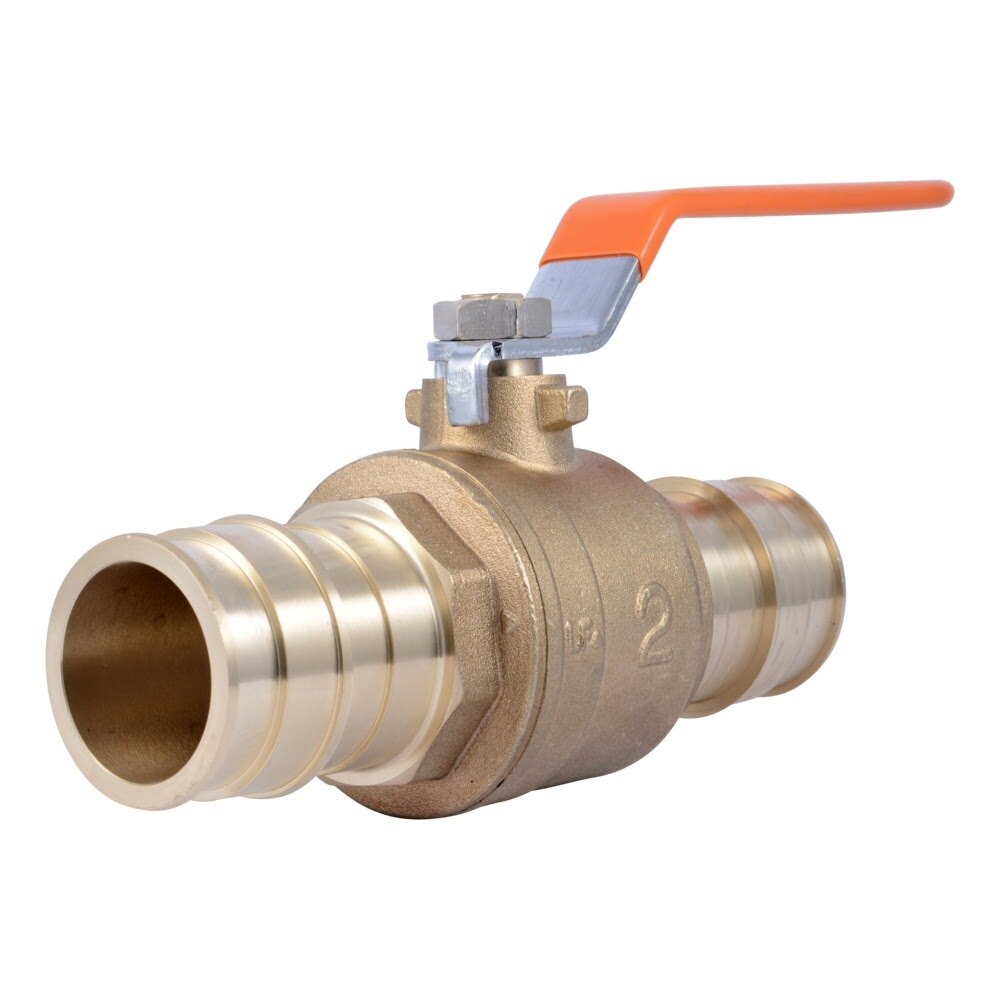 SharkBite UABBV54 2 in x 2 in PEX-A Brass Ball Valve with Lever Handle