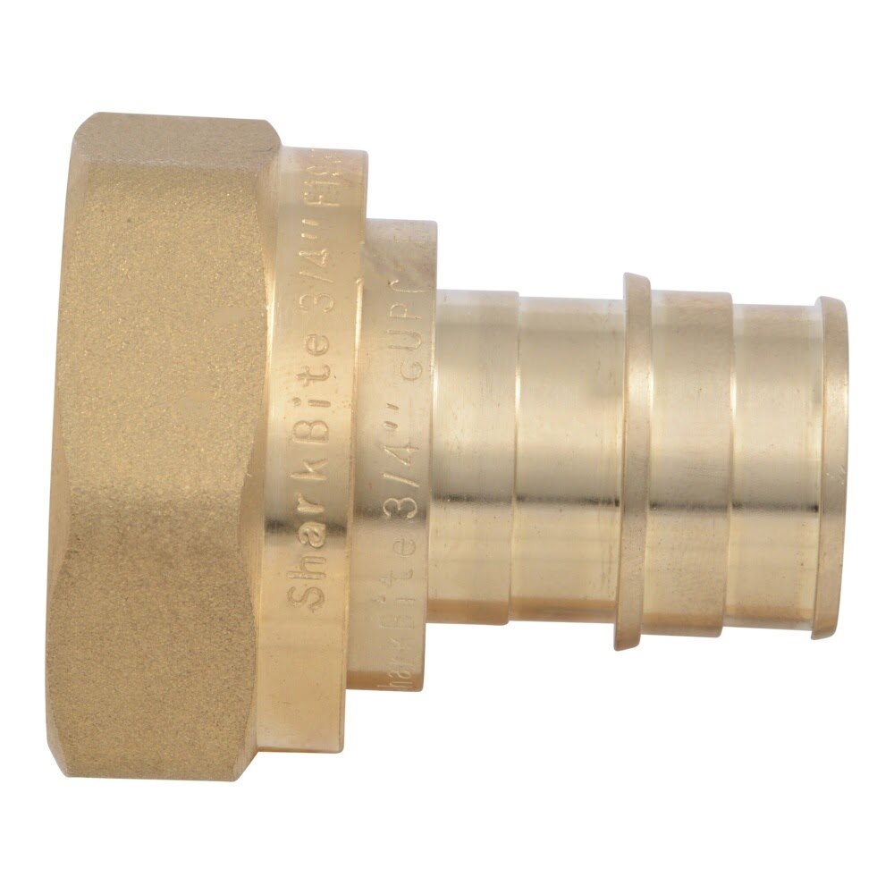 SharkBite UABWMS22 3/4 in. x 1 in. NPSM Brass Expansion Straight Water Meter Adapter - 3