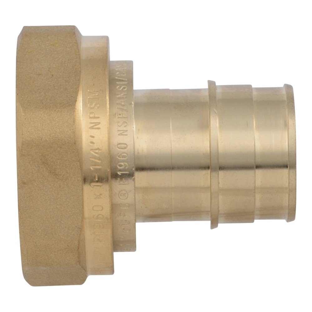 SharkBite UABWMS28 1 in x 1-1/4 in NPSM Brass Expansion Straight Water Meter Adapter - 3