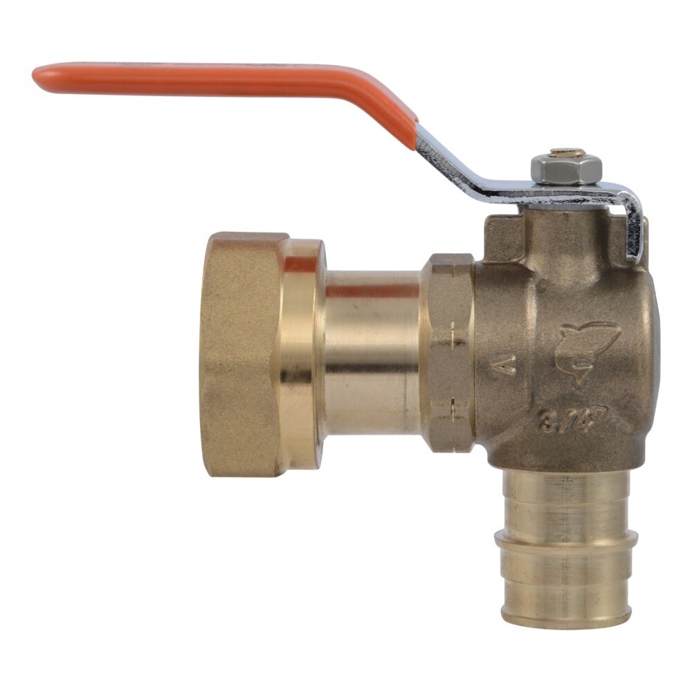 SharkBite UABWMVL22 3/4 in PEXa x 1 in NPSM Brass Expansion 90 Degree Elbow Water Meter Valve - 3
