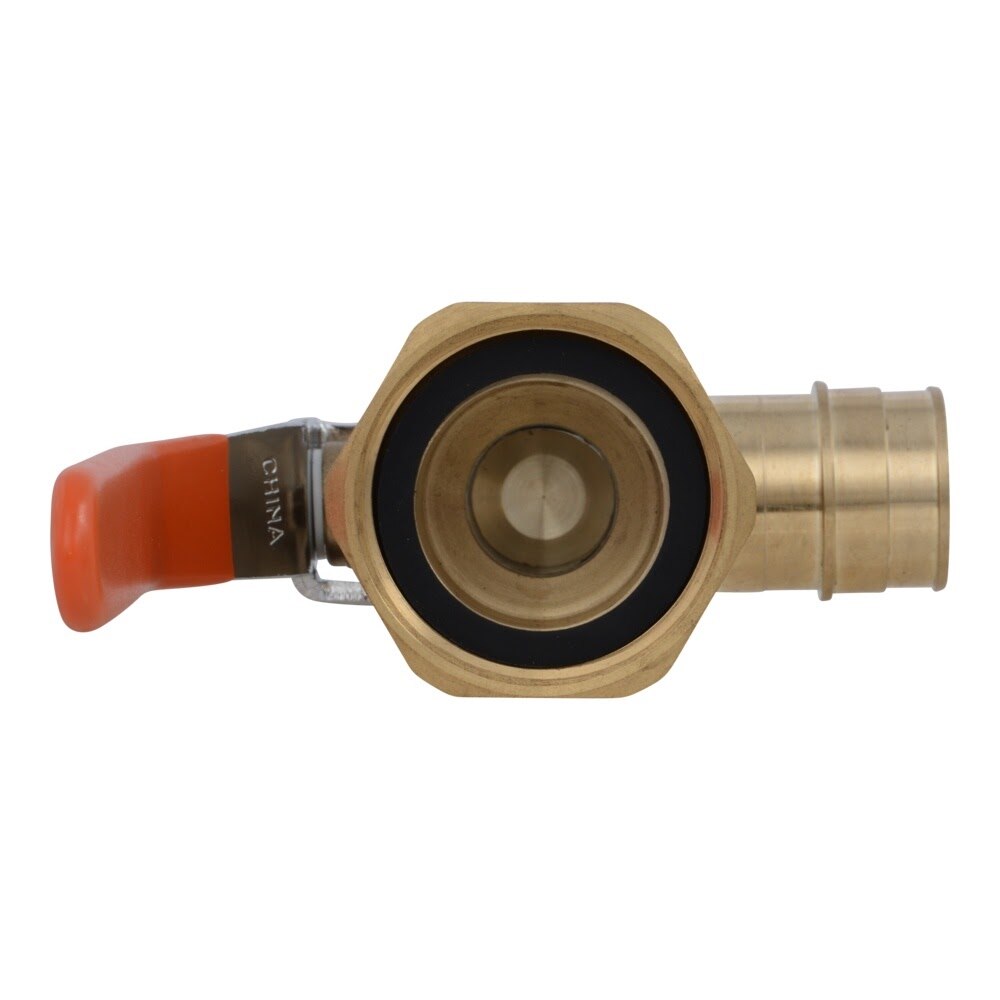SharkBite UABWMVL28 1 in. PEX-a x 1-1/4 in. NPSM Brass Elbow Water Meter Valve - 2