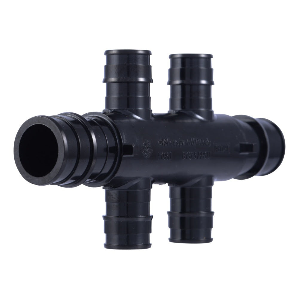 SharkBite UAMPT4OHW 3/4 in. PEX-A Multi-Port Tee with Four 1/2 in. Open Opposing Outlets