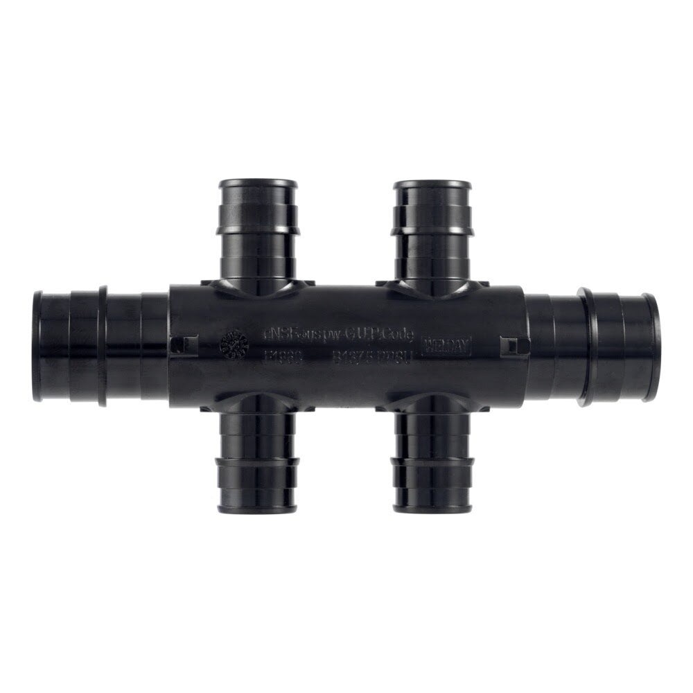 SharkBite UAMPT4OHW 3/4 in. PEX-A Multi-Port Tee with Four 1/2 in. Open Opposing Outlets - 3