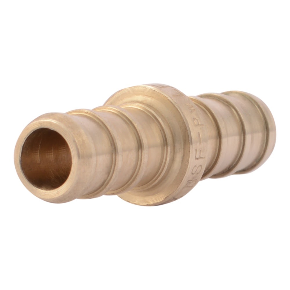SharkBite UC006LF 3/8 in. x 3/8 in. Lead Free Brass Barb Coupling for PEX Pipe