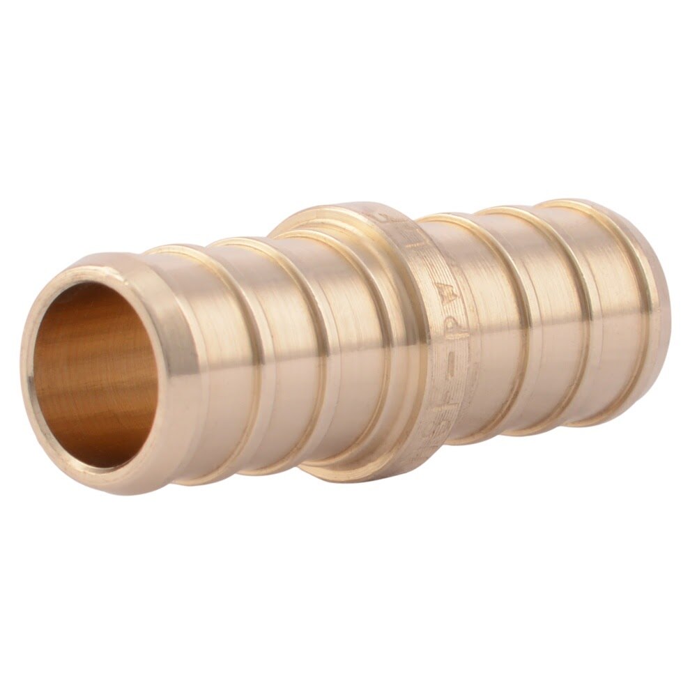 SharkBite UC008LF 1/2 in x 1/2 in Brass PEX Barb Coupling