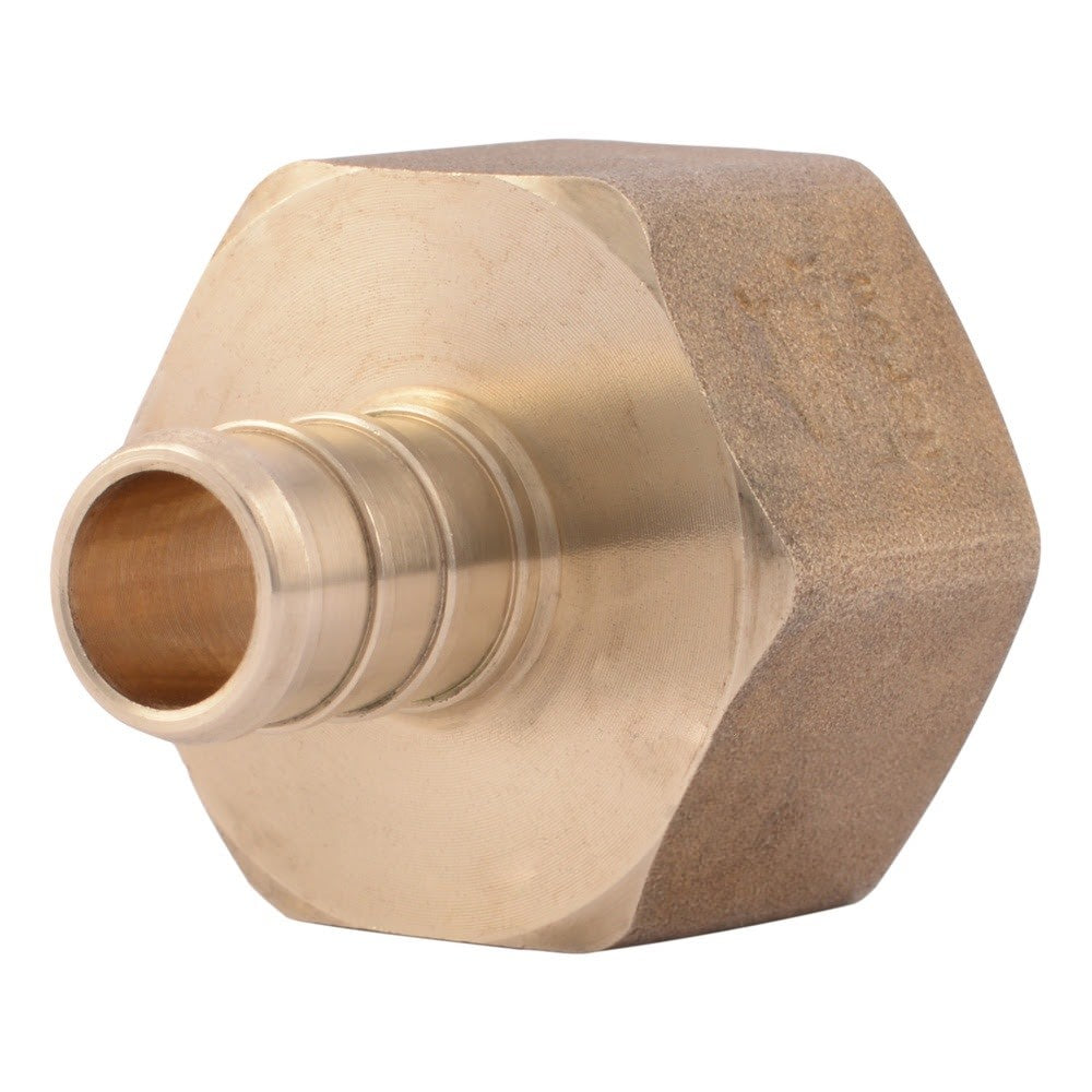 SharkBite UC068LF 1/2 in. x 3/4 in. Lead Free Brass Barb Female NPT Adapter for PEX Pipe