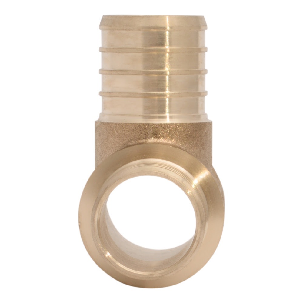 SharkBite UC08352828 1-1/4 in x 1 in x 1 in Brass Barb Reducing Tee for PEX Plumbing - 3