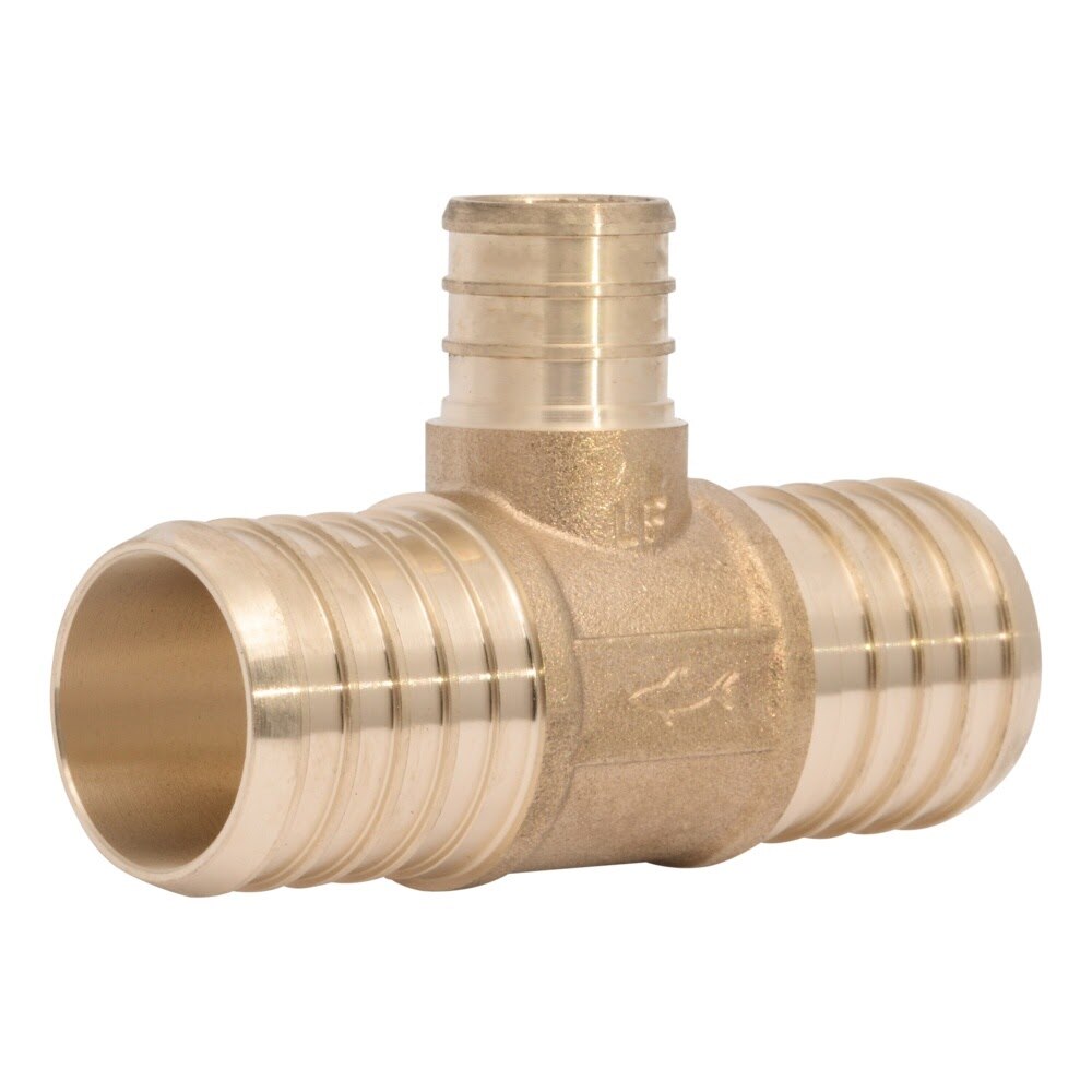 SharkBite UC08353522 1-1/4 in. x 1-1/4 in. x 3/4 in. PEX Brass Barb Reducing Tee