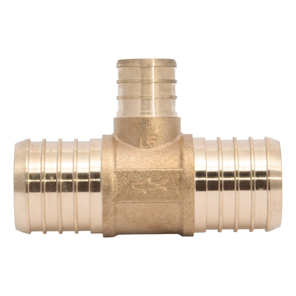 SharkBite UC08353522 1-1/4 in. x 1-1/4 in. x 3/4 in. PEX Brass Barb Reducing Tee - 2