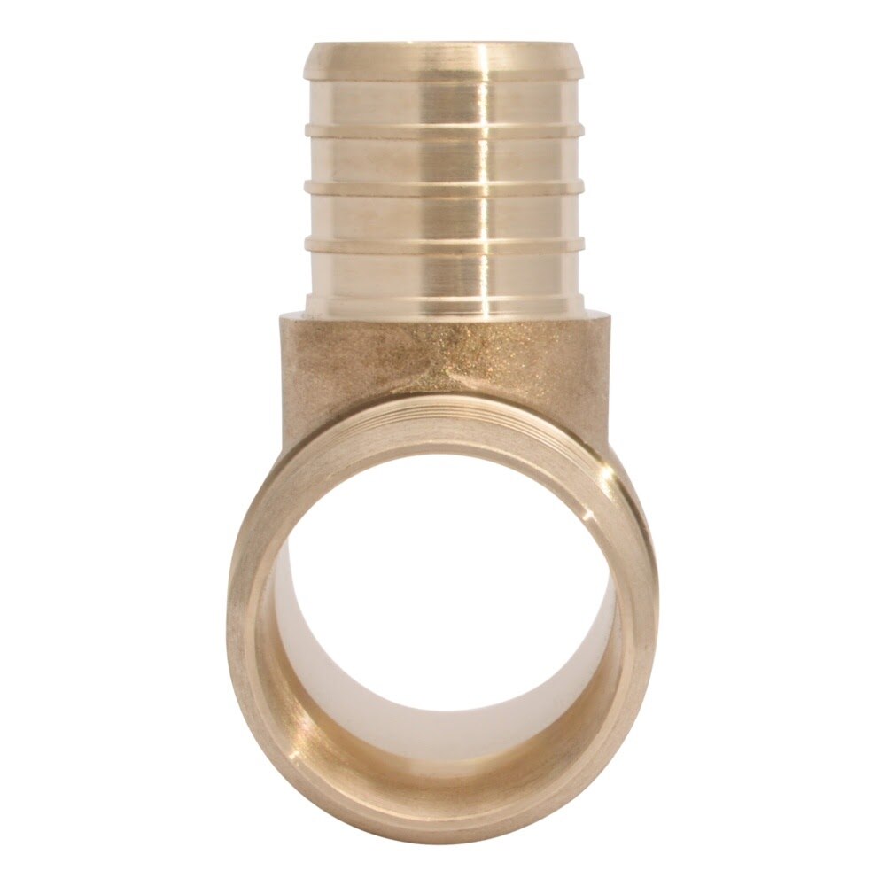 SharkBite UC08414128 1-1/2 in. x 1-1/2 in. x 1 in. Brass Barb Reducing Tee for PEX - 3