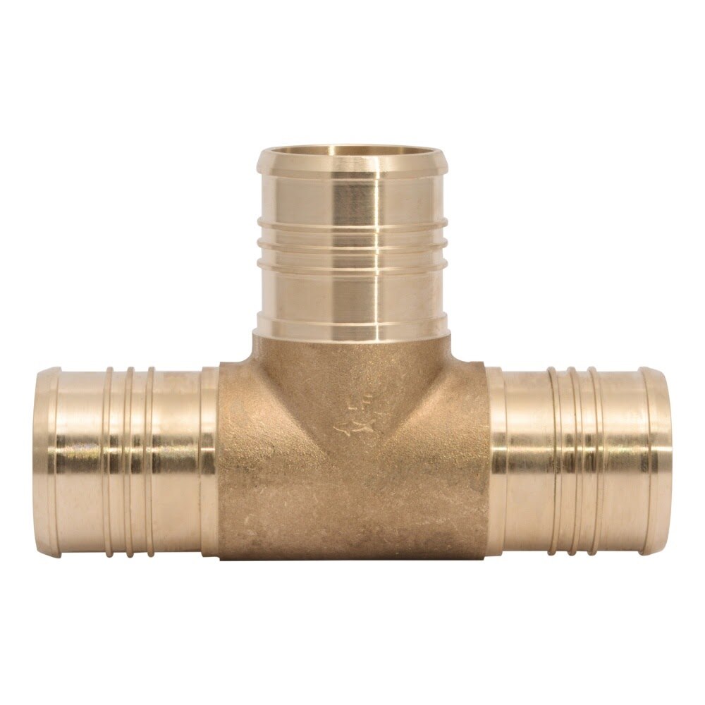 SharkBite UC0854 2 in x 2 in x 2 in Brass Barb Tee for PEX and PE RT Pipe - 2