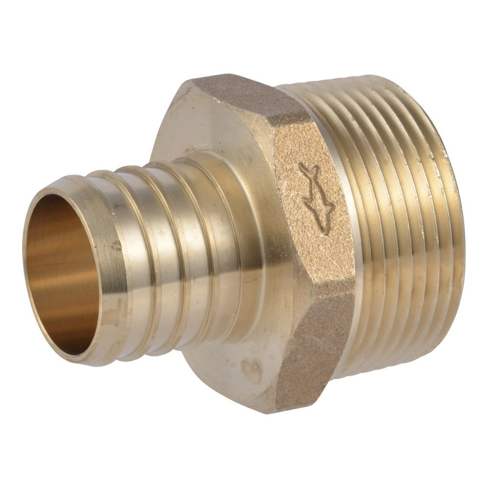 SharkBite UC113532M 1-1/4 in. x 1-1/4 in. Brass Barb Adapter for PEX to Male NPT