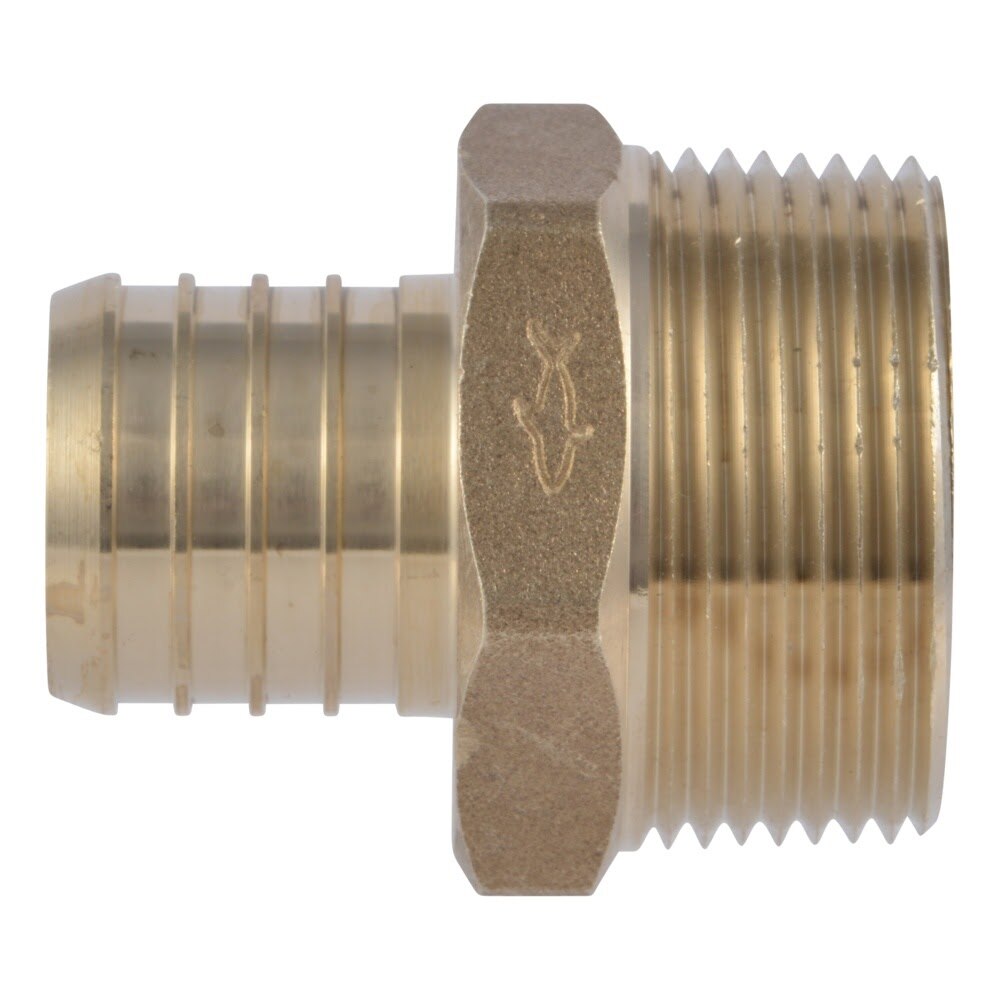 SharkBite UC113532M 1-1/4 in. x 1-1/4 in. Brass Barb Adapter for PEX to Male NPT - 2