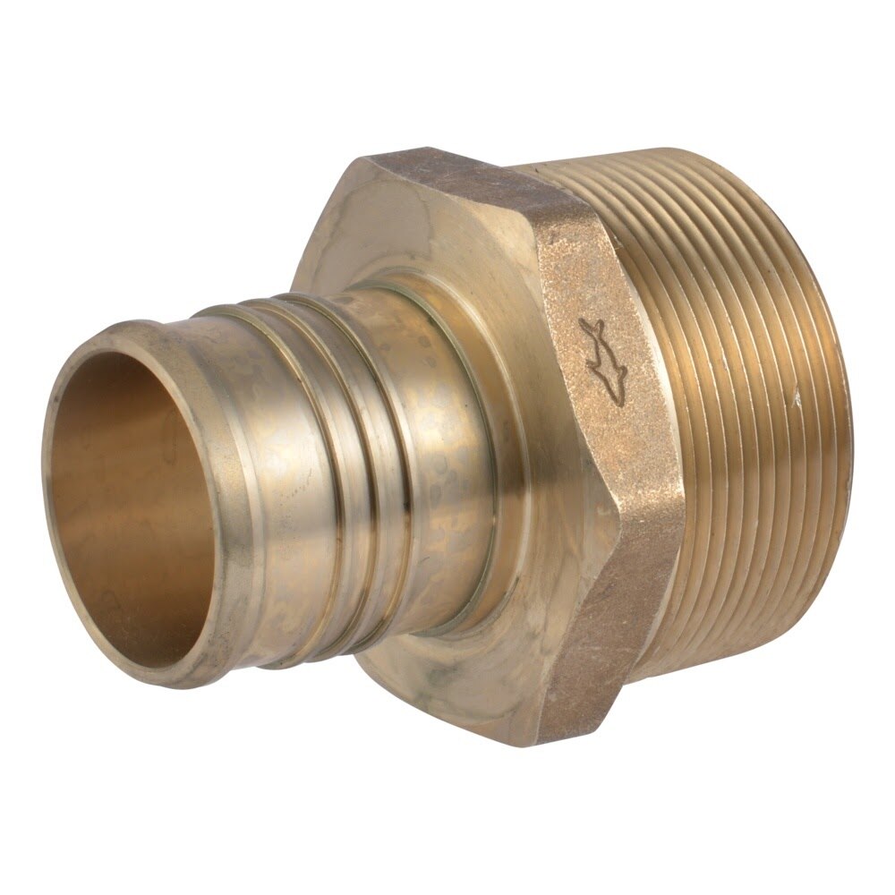 SharkBite UC115450M 2 in x 2 in Brass Barb Adapter for PEX to Male NPT Connection