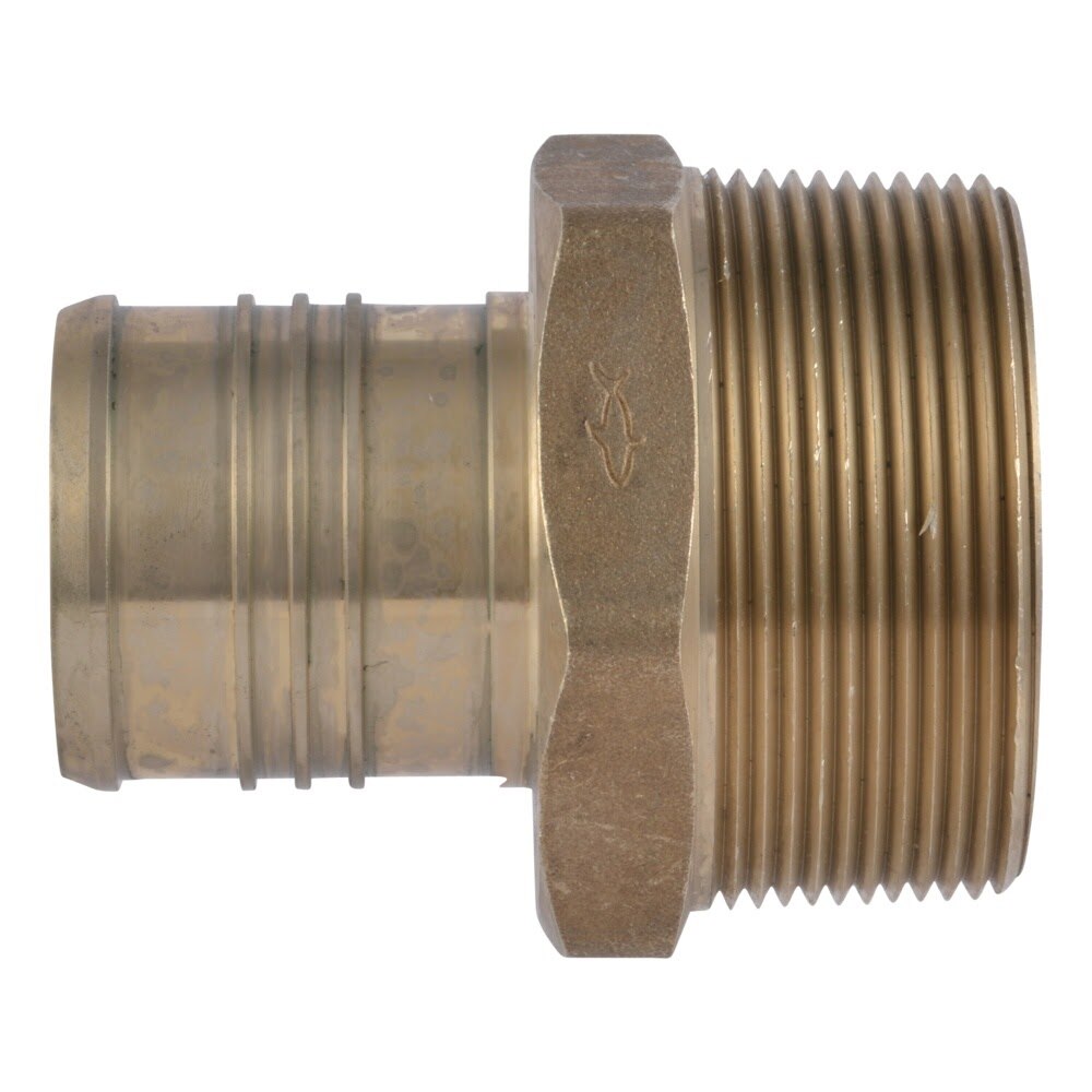SharkBite UC115450M 2 in x 2 in Brass Barb Adapter for PEX to Male NPT Connection - 2