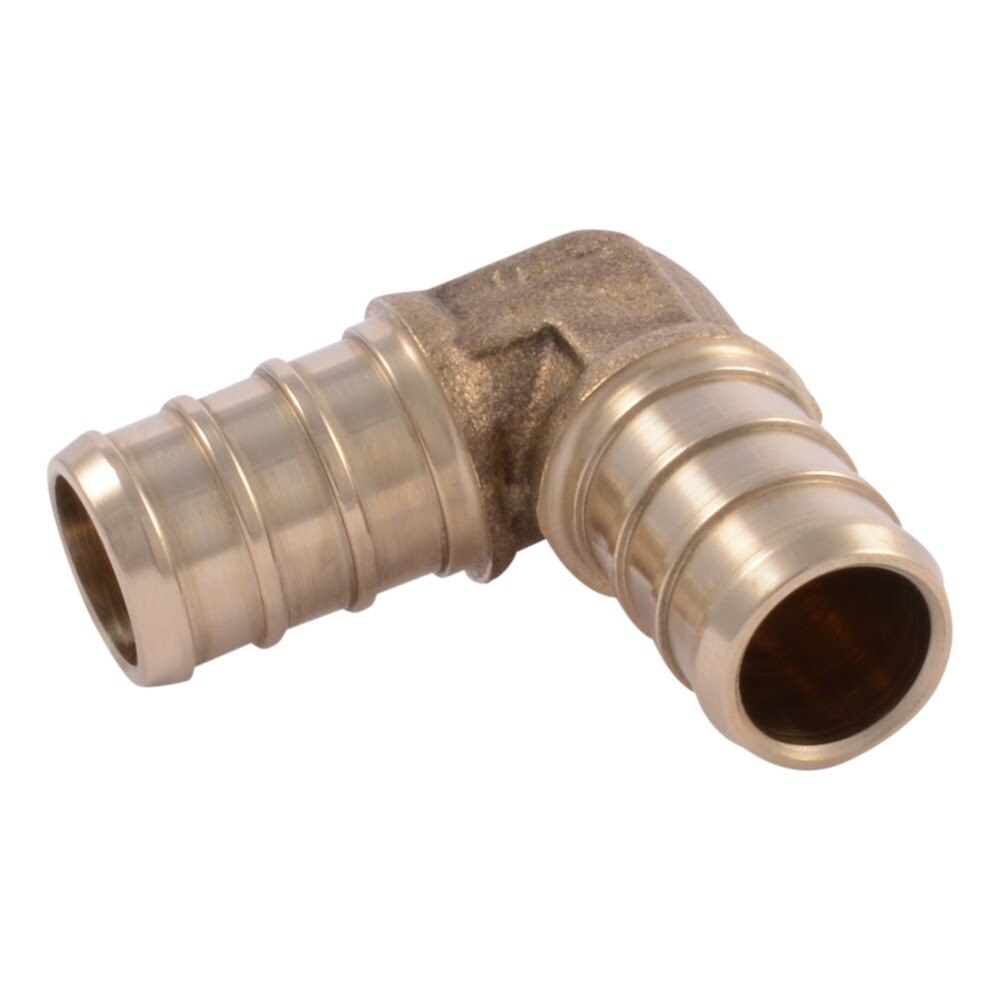 SharkBite UC248LF 1/2 in. x 1/2 in. Brass PEX Barb 90 Degree Elbow