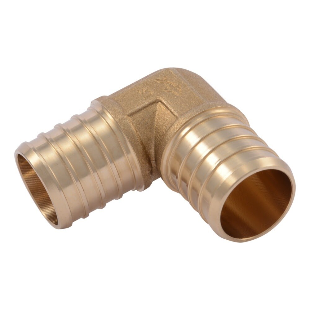 SharkBite UC260LF 1 in. x 1 in. Lead Free Brass Barb Elbow for PEX and PE-RT Pipe