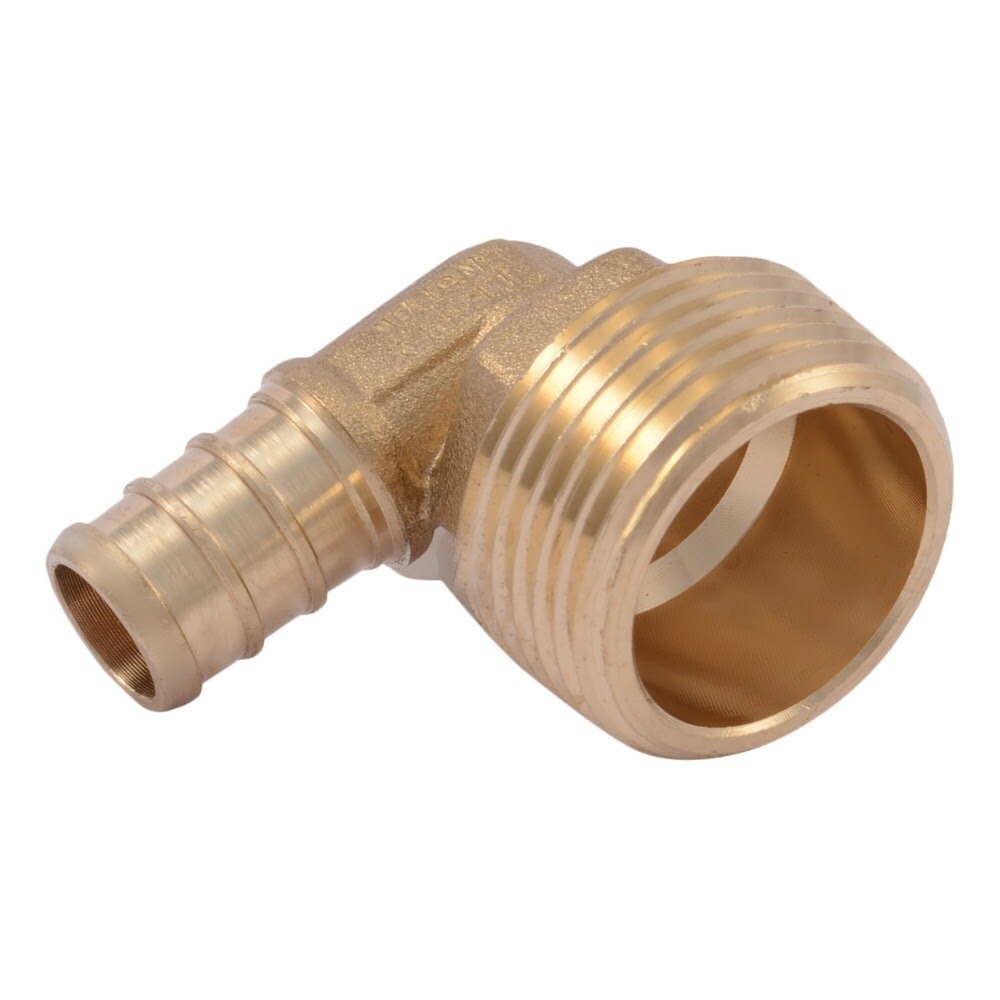 SharkBite UC278LF 1/2 in. x 3/4 in. MNPT Brass Barb PEX 90 Degree Adapter Elbow