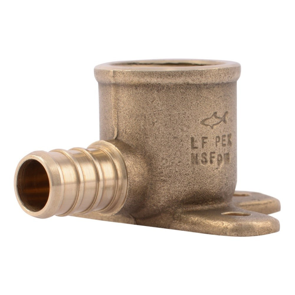 SharkBite UC334LF 1/2 in. x 1/2 in. Brass Barb Drop Ear Elbow FNPT for PEX Pipe