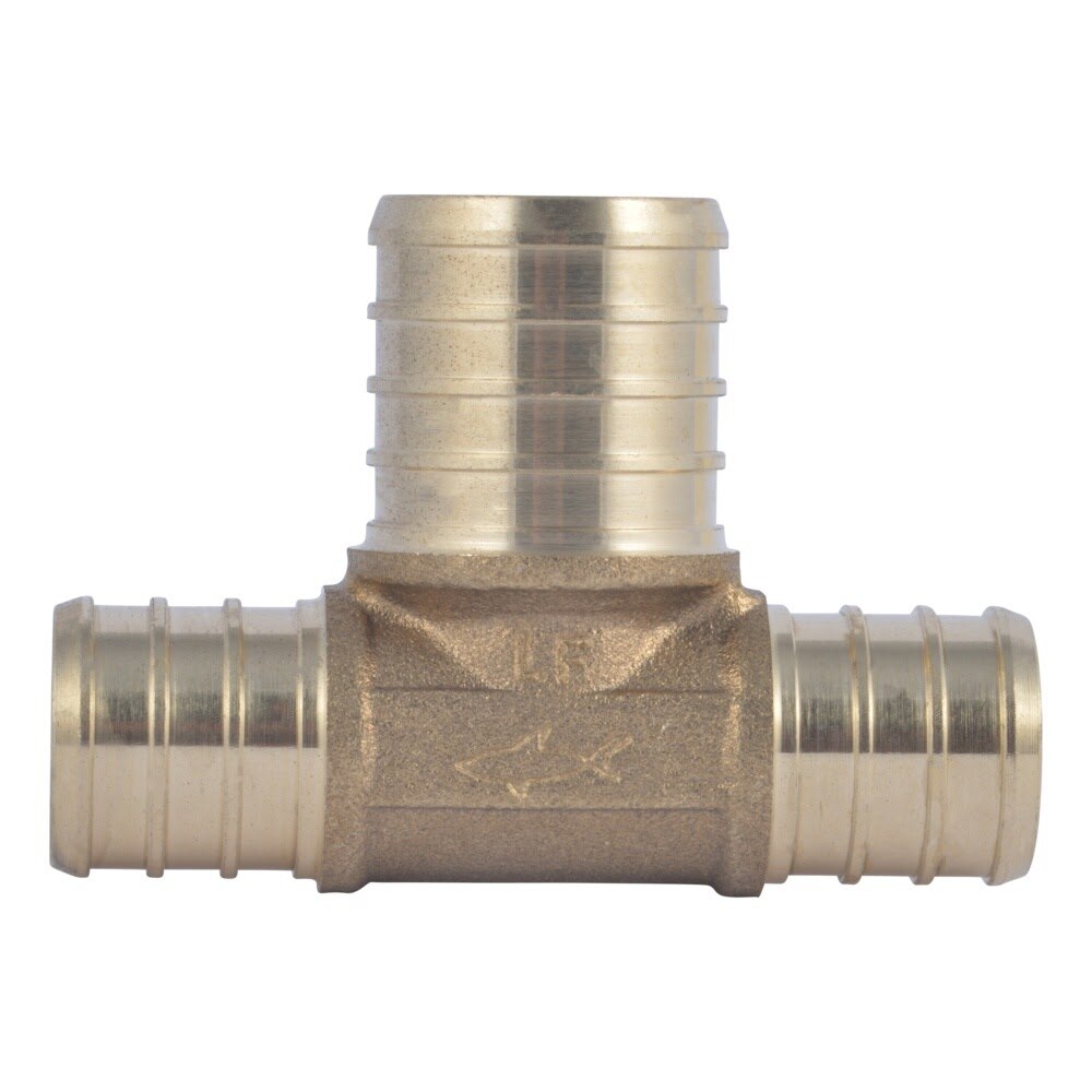 SharkBite UC413LF 3/4 in. x 3/4 in. x 1 in. Lead Free Brass Barb Bull Nose Tee for PEX Pipe - 2