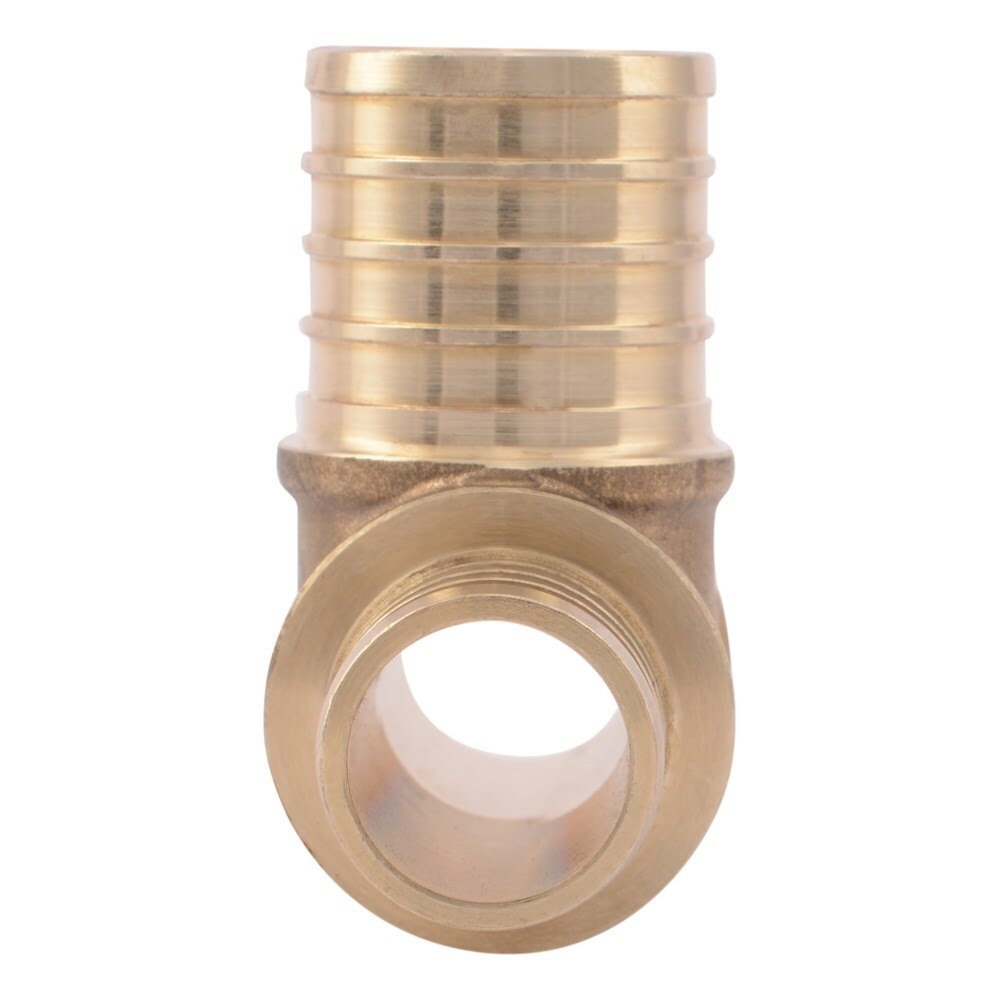 SharkBite UC413LF 3/4 in. x 3/4 in. x 1 in. Lead Free Brass Barb Bull Nose Tee for PEX Pipe - 3