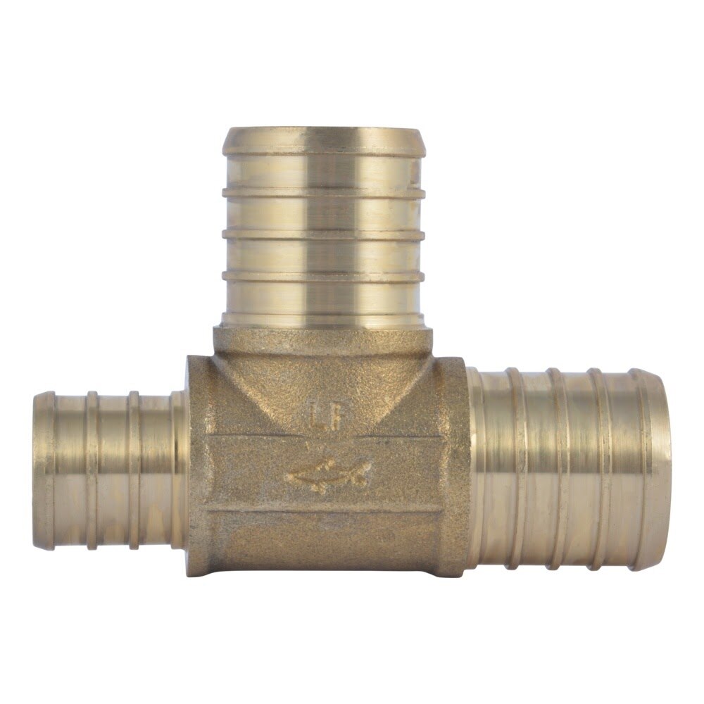 SharkBite UC418LF 1 in. x 3/4 in. x 1 in. Brass Crimp Reducing Tee Lead Free - 2