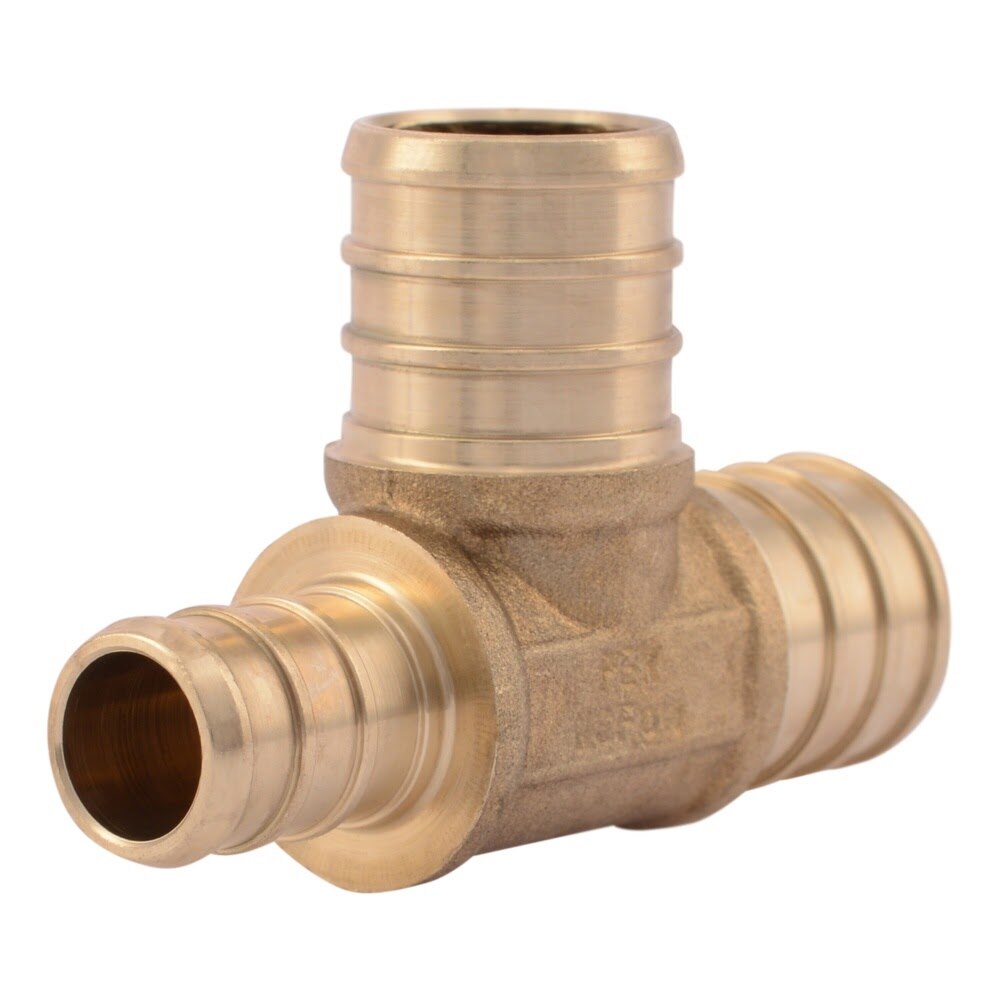 SharkBite UC444LF 3/4 in x 1/2 in x 3/4 in Brass Barb Reducing Tee Lead Free DZR Brass
