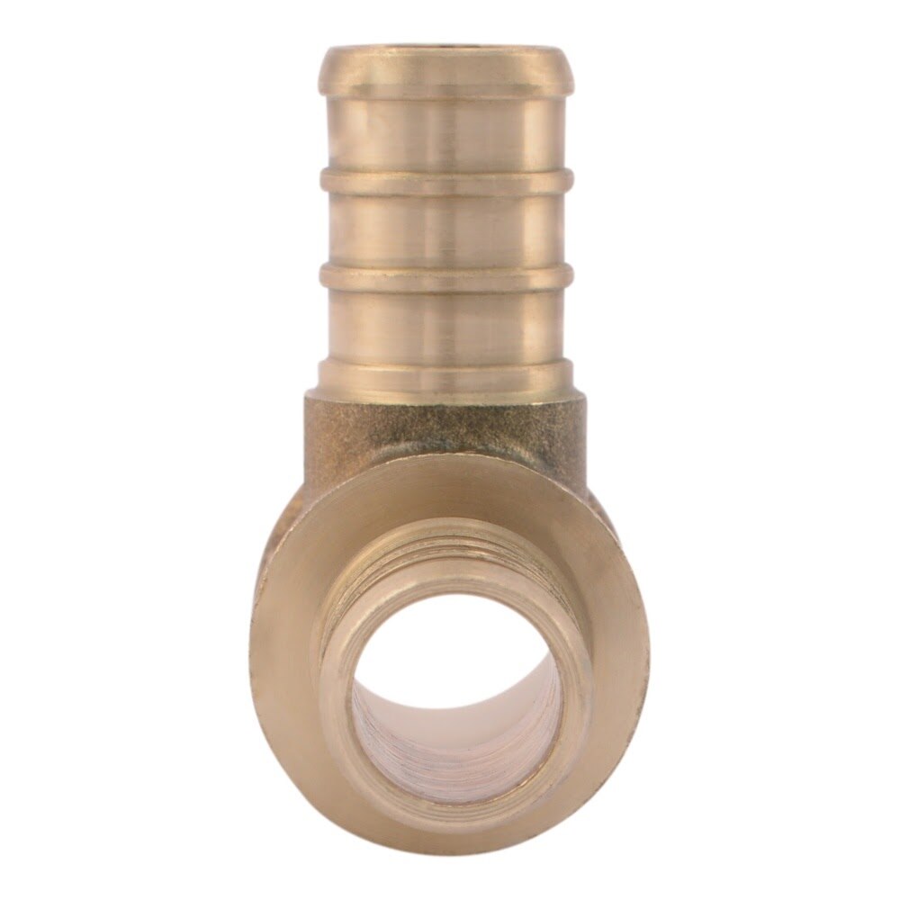 SharkBite UC454LF 3/4 in x 1/2 in x 1/2 in Brass Barb Reducing Tee for PEX and PE-RT Pipe - 2