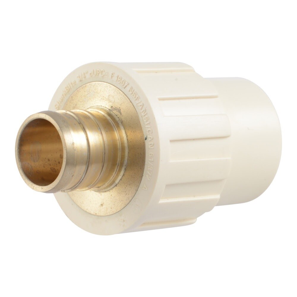 SharkBite UC922LFA 3/4 in. Brass PEX Barb x 3/4 in. CPVC Socket Adapter Fitting