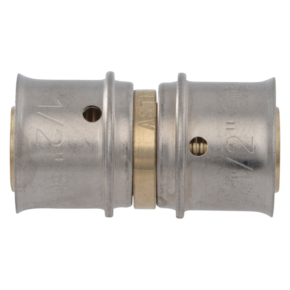 SharkBite UCP008 1/2 in x 1/2 in DZR Brass PEX Press Coupling - 3