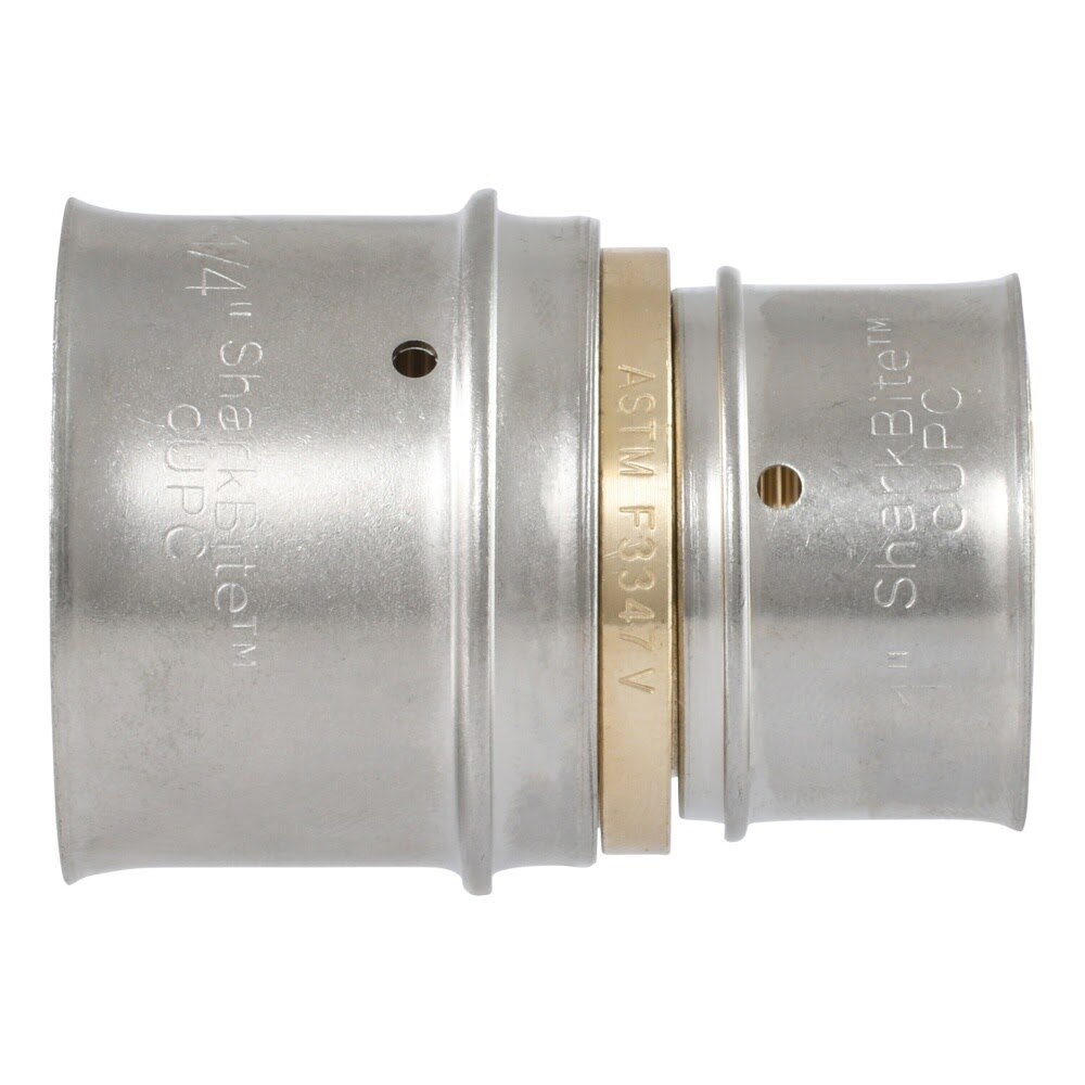 SharkBite UCP013528 1-1/4 in. x 1 in. Brass PEX Press Reducing Coupling for PEX-a and PEX-b Pipe - 3