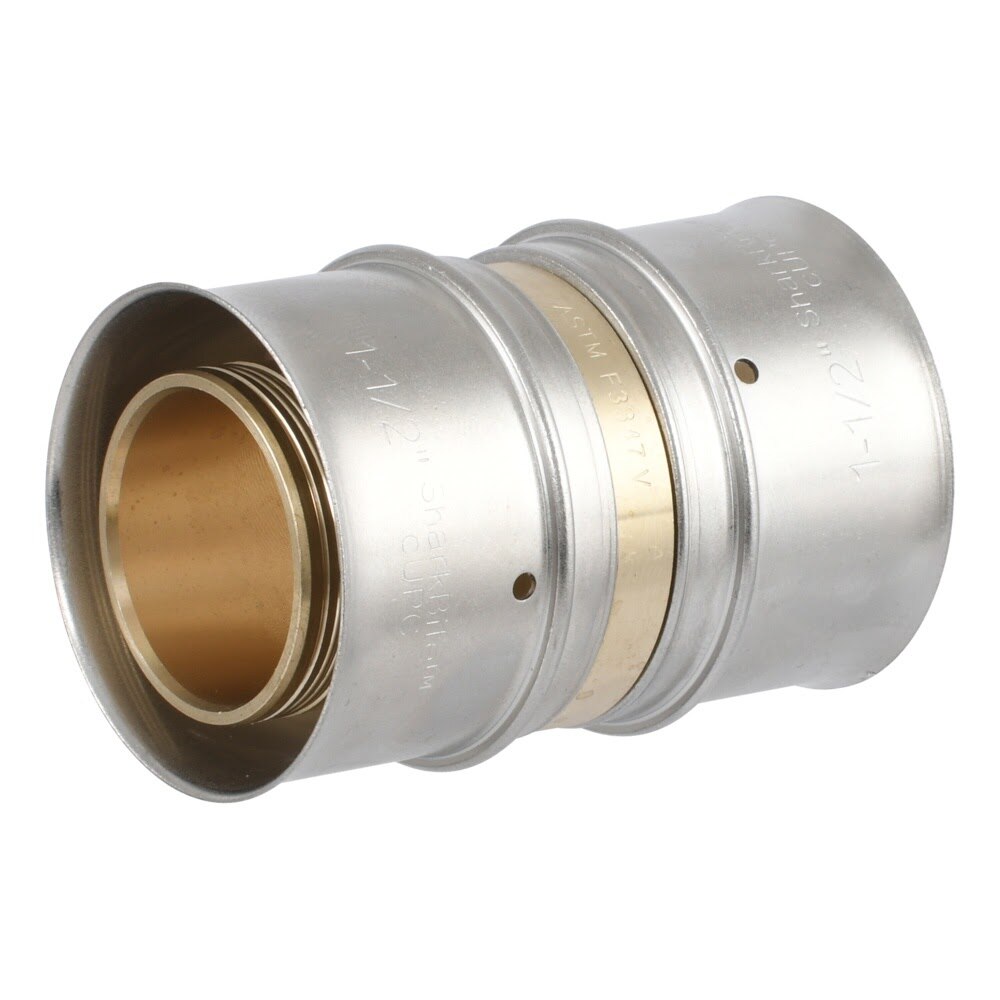 SharkBite UCP0141 1-1/2 in. x 1-1/2 in. Brass PEX Press Coupling