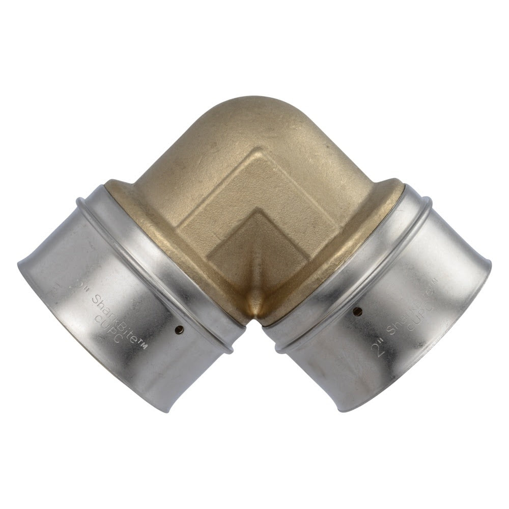 SharkBite UCP0254 2 in. x 2 in. Brass PEX Press Elbow for PEX Pipe - 3