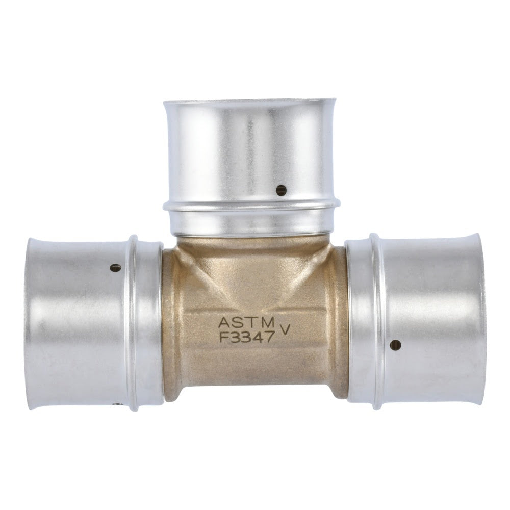 SharkBite UCP0835 1-1/4 in. x 1-1/4 in. x 1-1/4 in. Brass PEX Press Tee for PEX Pipe - 3