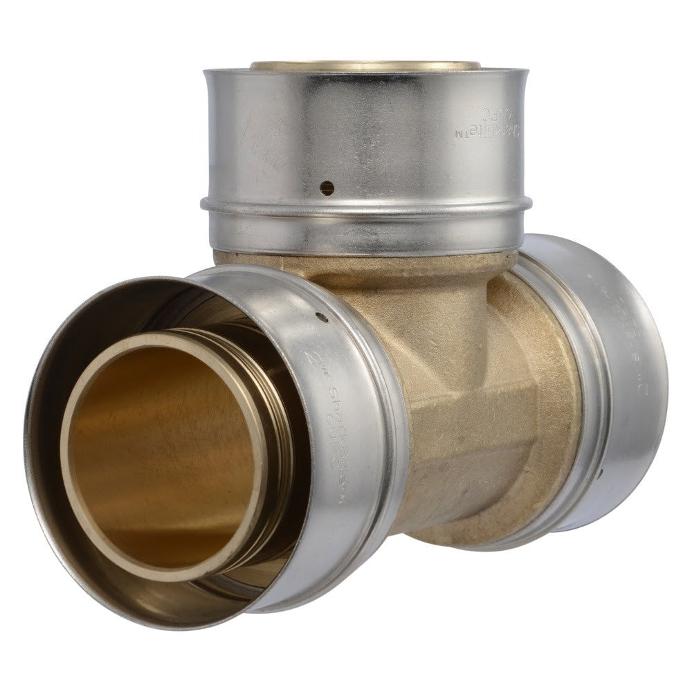 SharkBite UCP0854 2 in x 2 in x 2 in Brass PEX Press Tee for PEX Plumbing