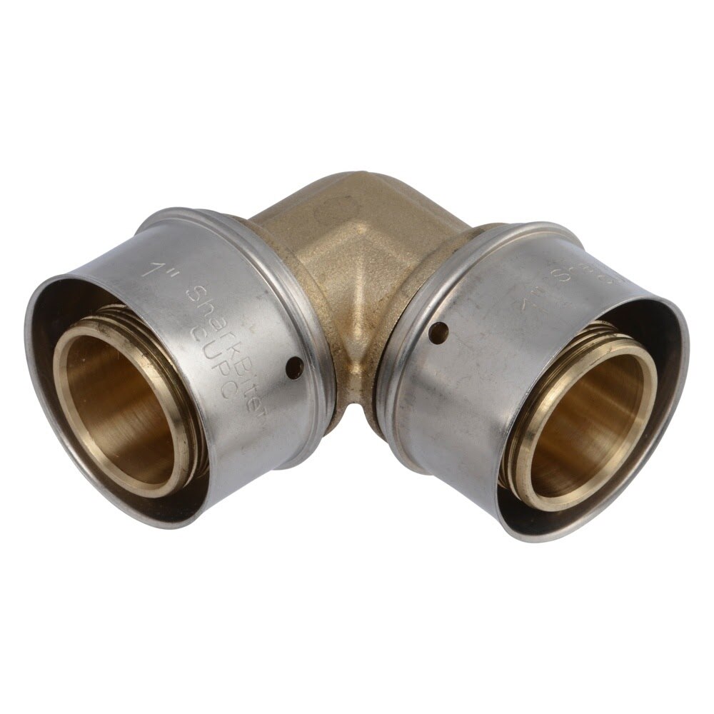 SharkBite UCP260 Brass PEX Press Elbow 1 in x 1 in for PEX Systems
