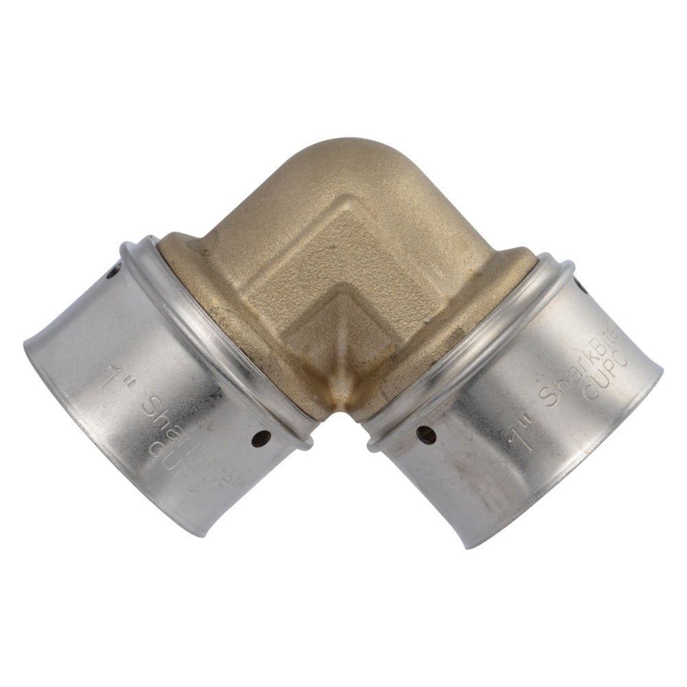 SharkBite UCP260 Brass PEX Press Elbow 1 in x 1 in for PEX Systems - 3