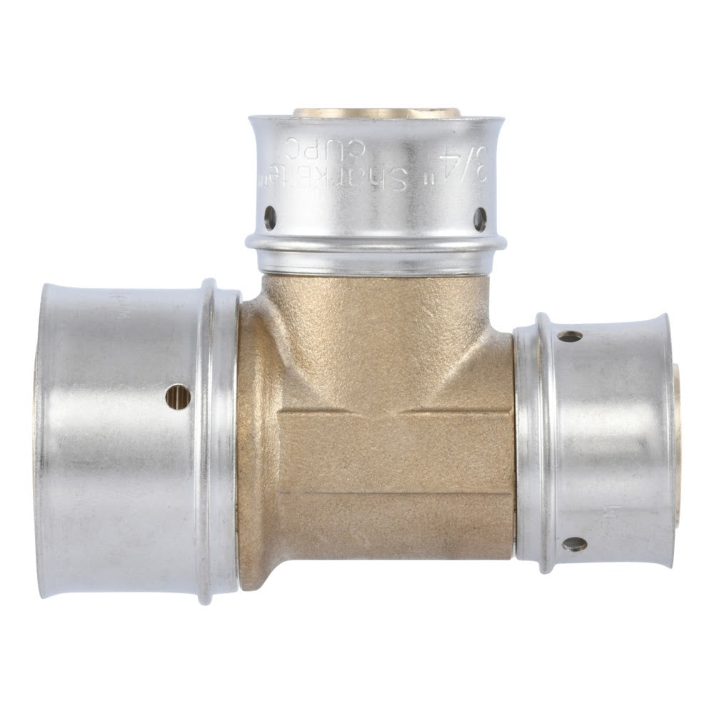 SharkBite UCP414 Brass PEX Press Reducing Tee 1 in x 3/4 in x 3/4 in - 3