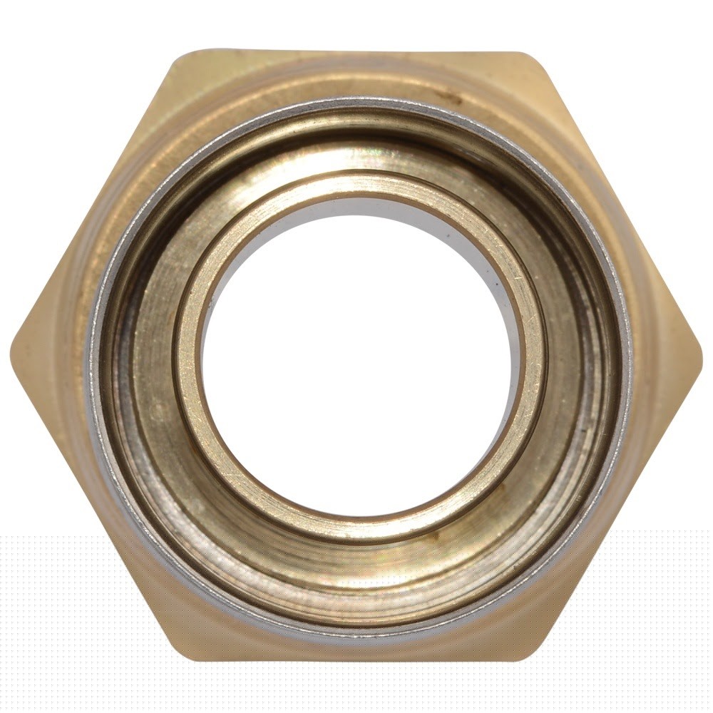 SharkBite UCP594 1 in x 1 in NPSM Brass PEX Press Swivel Adapter with Stainless Steel Sleeve - 2