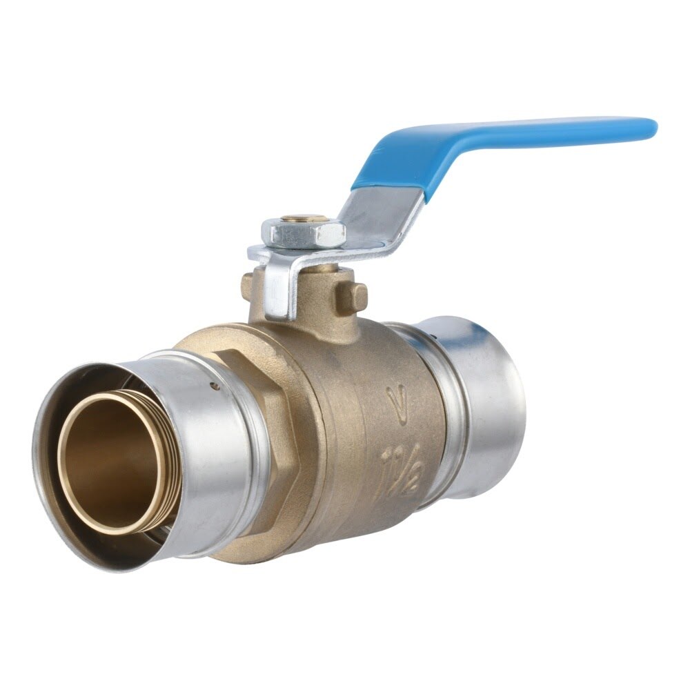 SharkBite UCPBV41 1-1/2 in. x 1-1/2 in. Brass PEX Press Ball Valve for Potable and Hydronic Systems